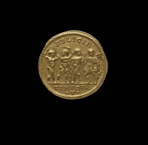 Moneda Imperial Romana de Ticinum, 316 d.C.